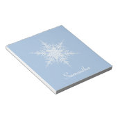 Snowy Powder Blue Snowflake Editor Notizblock (angewinkelt)