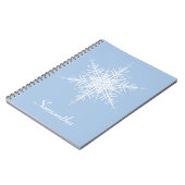 Snowy Powder Blue Snowflake Notebook Notizblock (Linke Seite)