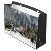 Snowy ravine painting Aquarell Große Geschenktüte (Rückseite Schrägansicht)
