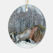 Snowy ravine painting Aquarell Keramik Ornament (Links)