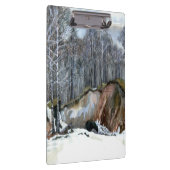 Snowy ravine painting Aquarell Klemmbrett (Rechts)