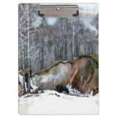 Snowy ravine painting Aquarell Klemmbrett (Vorderseite)