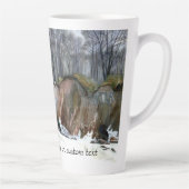 Snowy ravine painting Aquarell Milchtasse (Rechts)