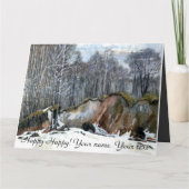 Snowy ravine painting Aquarellkarte Karte (Vorderseite)