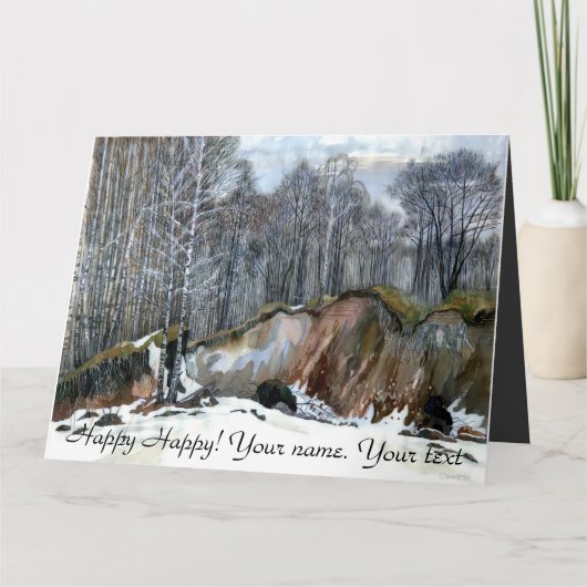 Snowy ravine painting Aquarellkarte Karte (Vorderseite)