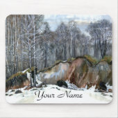 Snowy ravine painting Aquarellmingpad Mousepad (Vorne)