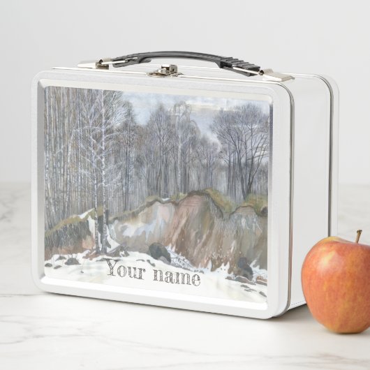 Snowy ravine watercolor metall brotdose (Beispiel)