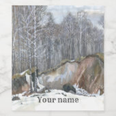 Snowy ravine watercolor weinetikett (Einzelnes Label)