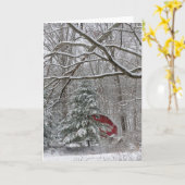 Snowy Red Barn Karte (Gelbe Blume)
