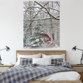 Snowy Red Barn Leinwanddruck (Insitu (Schlafzimmer))