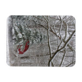 Snowy Red Barn Magnet (Horizontal)