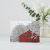 Snowy Red Barn Putnam, Connecticut Postcard Postkarte (Stehend Vorderseite)