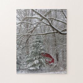 Snowy Red Barn Puzzle