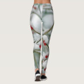 Snowy Red Berries Winter Scene Leggings (Rückseite)