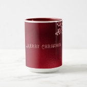 Snowy Red Blätter Weihnachtsfeiertage Tasse (Zentrum)