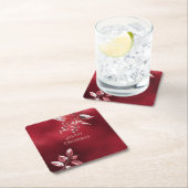 Snowy Red Blätter Weihnachtspapier Untersetzer (Vor Ort)