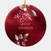 Snowy Red Blätter Weihnachtsschmuck (Hinten)