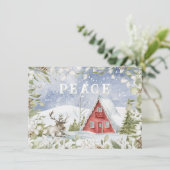 Snowy Red Cabin | Frieden (Stehend Vorderseite)