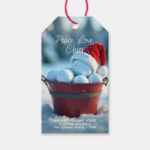 Snowy Red Christmas Golf Ball Bucket Geschenkanhänger (Vorderseite)