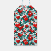 Snowy Red Christmas Heards und Holly Geschenkanhänger (Vorderseite)