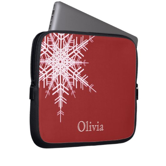 Snowy Red Laptop Sleeve (Vorne Rechts)