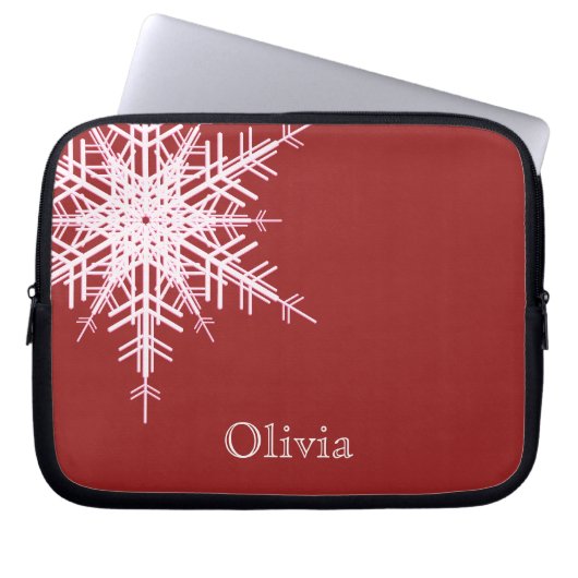 Snowy Red Laptop Sleeve (Vorderseite)
