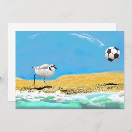 Snowy-Regenpfeifer und Soccerball Dankeskarte (Vorne/Hinten)