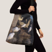 Snowy-Reiher-Vogel-Tier-Tier-Taschen-Tasche Tragetaschen Mit Langen Trägern (Von Nahem)