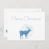 Snowy Reindeer Frohe Weihnachten Postkarte (Vorne/Hinten)