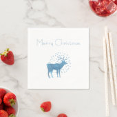 Snowy Reindeer Frohe Weihnachten Serviette (Beispiel)