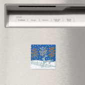 Snowy Reindeer Magnet (In Situ (Geschirrspüler))