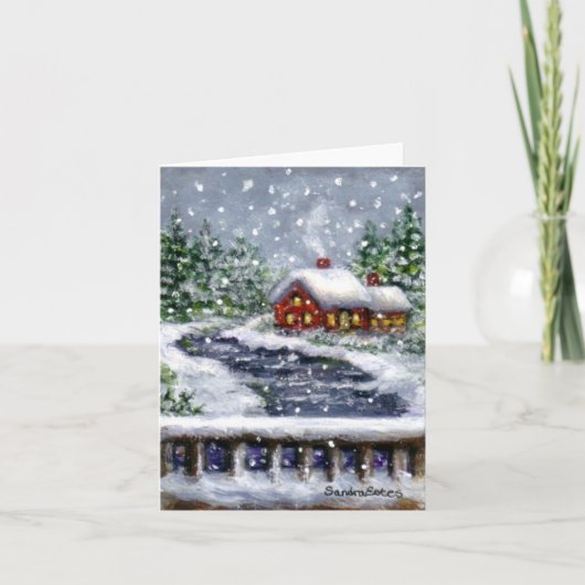Snowy River Winter Landschaft Art Note Card Karte (Vorderseite)