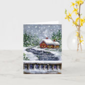 Snowy River Winter Landschaft Art Note Card Karte (Gelbe Blume)