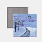 Snowy Road Magnet (Vorderseite/Rückseite)