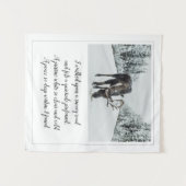 Snowy Road mit Elche Wintergedicht Wandteppich (Vorderseite (Horizontal))