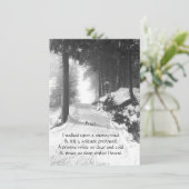 Snowy Road Peace Gedicht Holiday Feiertagskarte (Stehend Vorderseite)