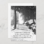 Snowy Road Peace Gedicht Holiday Feiertagskarte (Vorne/Hinten)