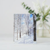 Snowy Road Postkarte (Stehend Vorderseite)