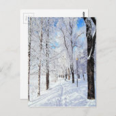 Snowy Road Postkarte (Vorne/Hinten)