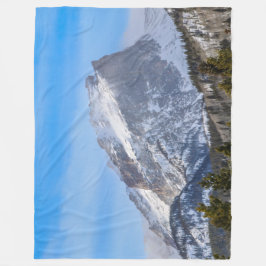 Snowy Rocky Mountain Top Fleece Blanket