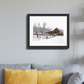 Snowy Rural Barn Scene Foto Poster