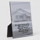 Snowy Rural Church Tabletop Plaque Script Fotoplatte (Seite)