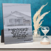 Snowy Rural Church Tabletop Plaque Script Fotoplatte (Seite)
