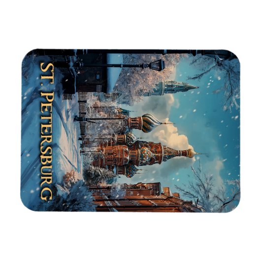 Snowy Russian Charm - St. Petersburg Winterreise Magnet (Horizontal)
