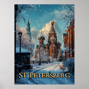 Snowy Russian Charm - St. Petersburg Winterreise Poster
