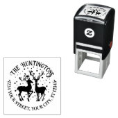 Snowy Rustic 2 Hirsche Runde Name Ret Adresse Permastempel (Beispiel)