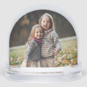 Snowy Rustic Winter Village Foto Schneekugeln (Rückseite)