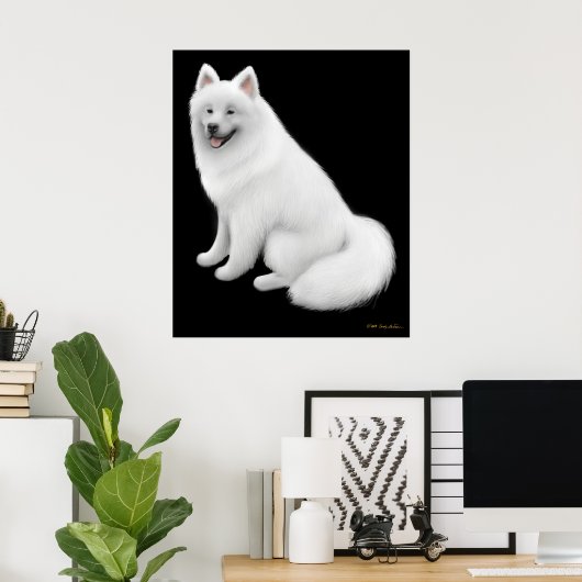 Snowy Samoyed Dog Print Poster (Heimbüro)