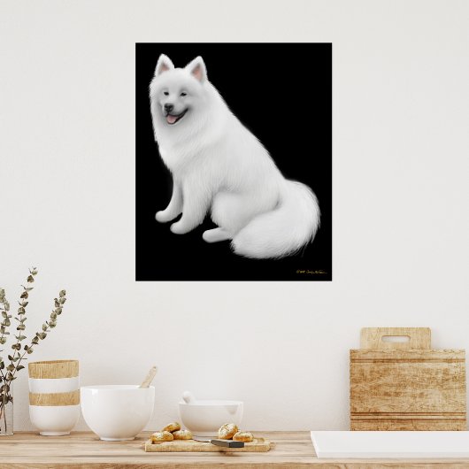 Snowy Samoyed Dog Print Poster (Küche)