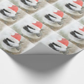 Snowy Sankt Chickadee Geschenkpapier (Ecke)